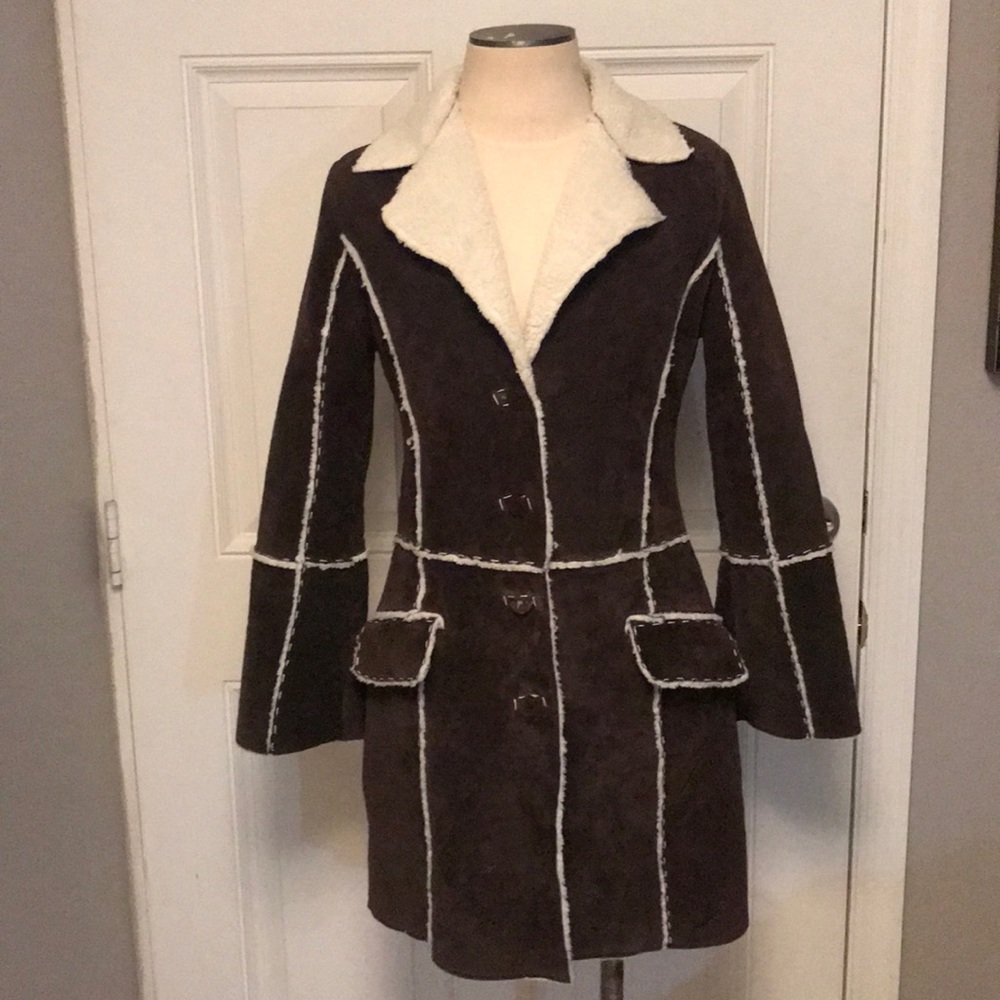 RARE VTG Wilsons  Shearling Leather Coat Size S